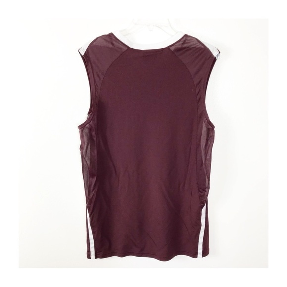 Champion Double Dry Tank Top Men M Burgundy White Athletic Sports 8360 - Picture 3 of 9